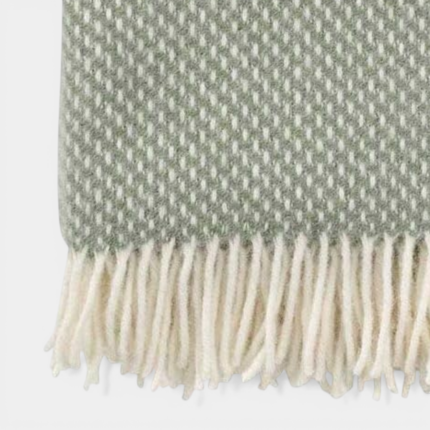 Dusty Green Preppy Wool Throw