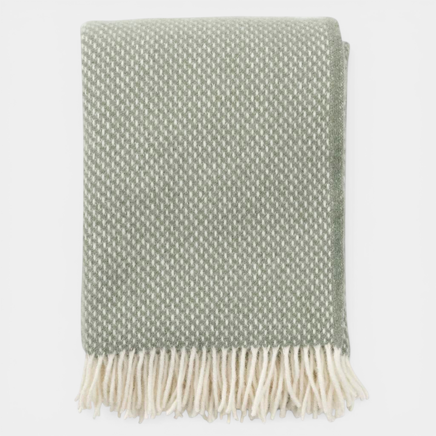 Dusty Green Preppy Wool Throw