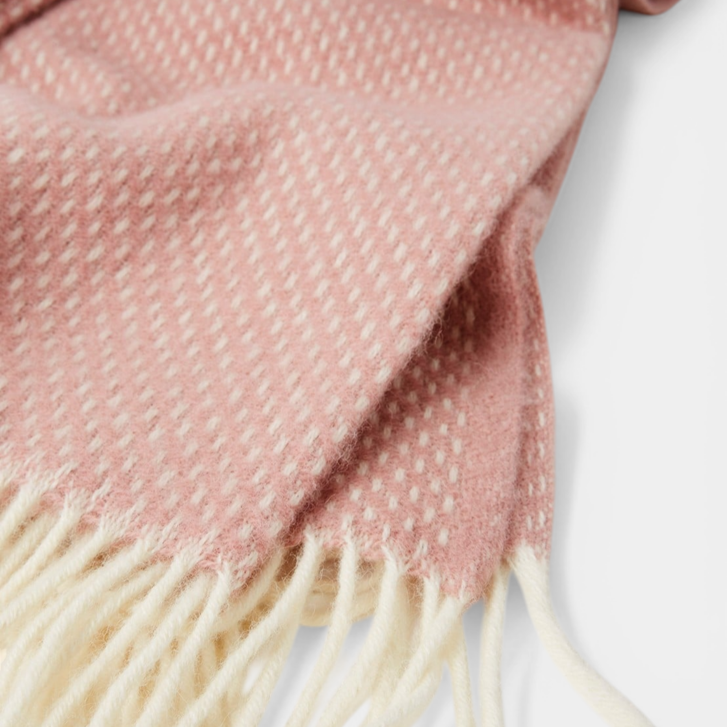 Misty Rose Preppy Wool Throw