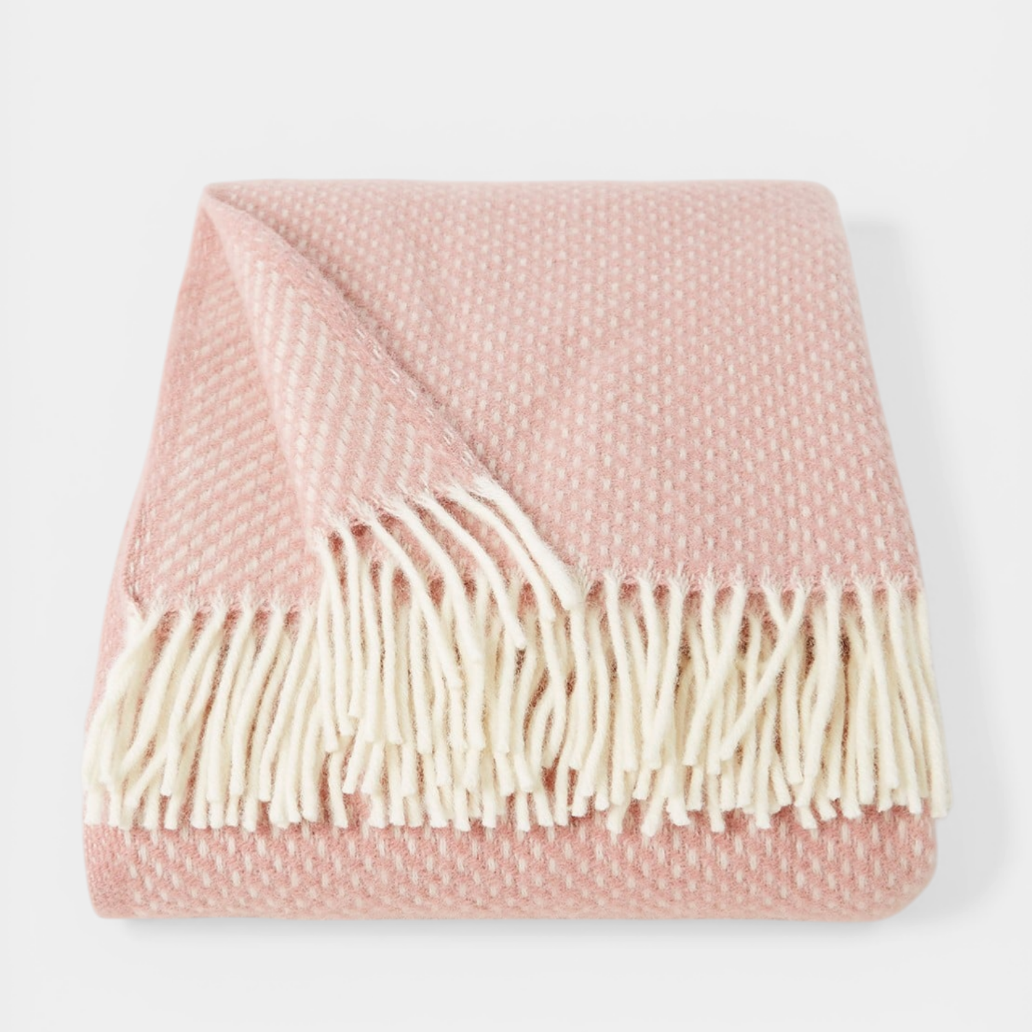 Misty Rose Preppy Wool Throw