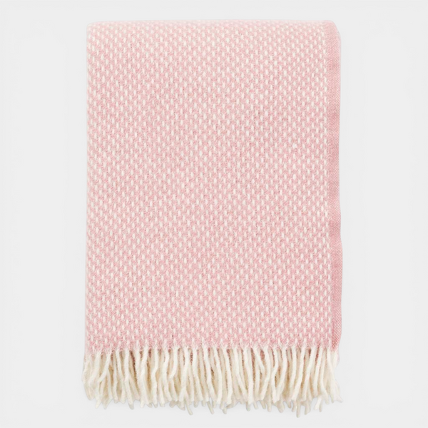 Misty Rose Preppy Wool Throw