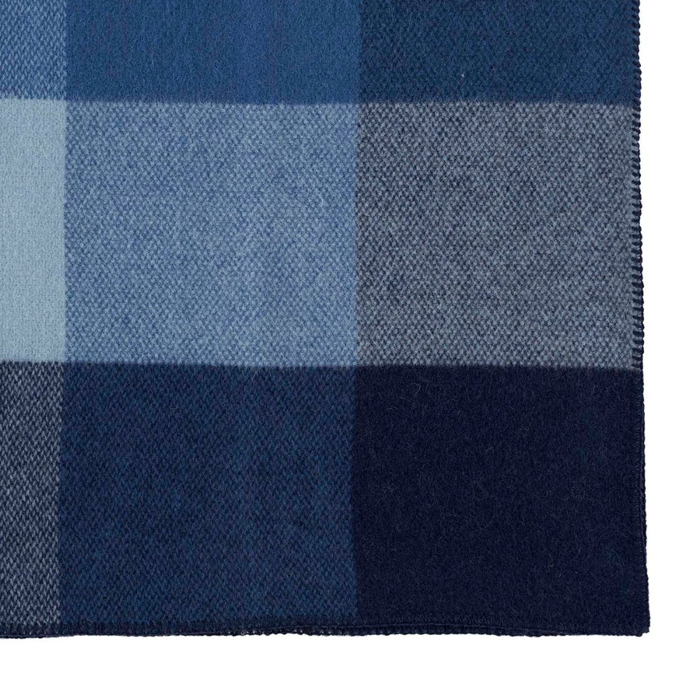 Blue Checked Wool Throw