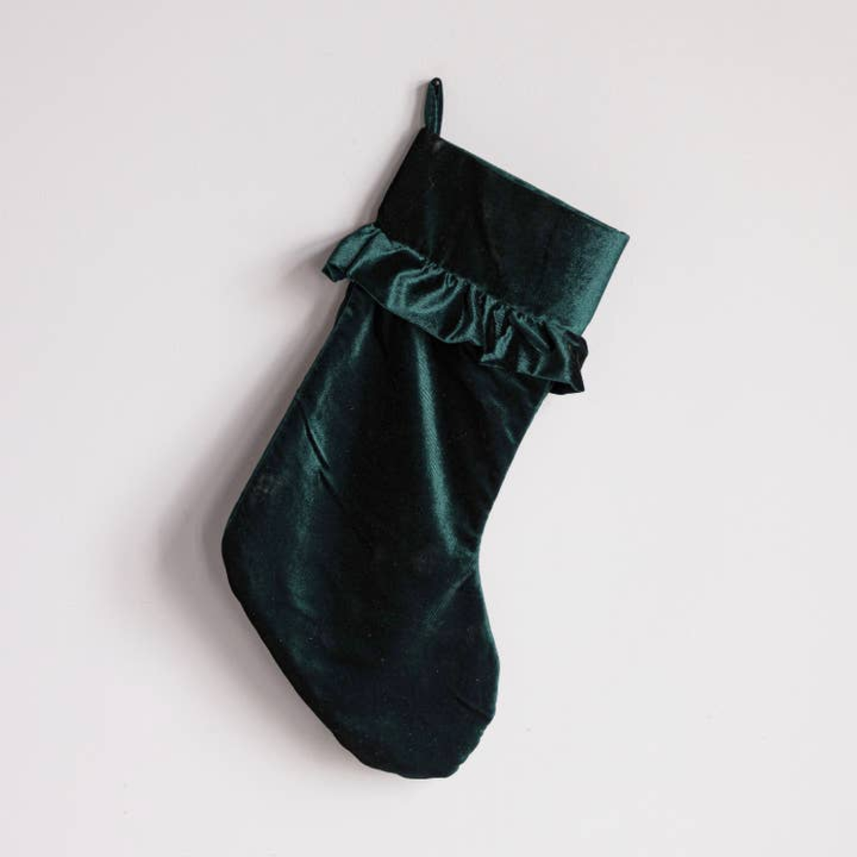 Evergreen Velvet Fringe Stocking