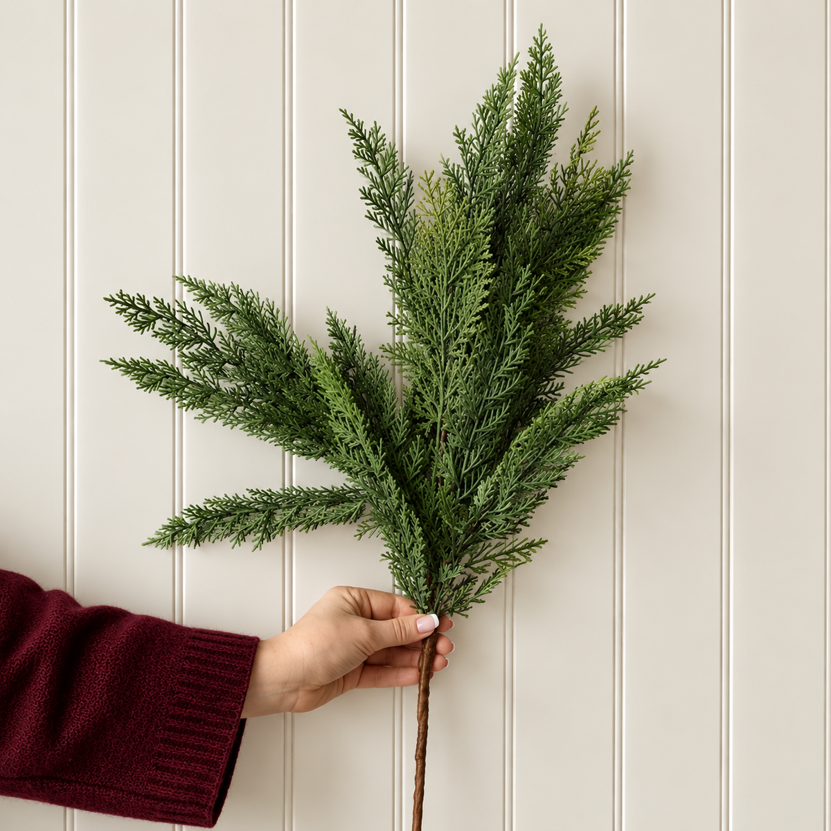 Artificial 31" Real Touch Cypress Green Leaf Stem