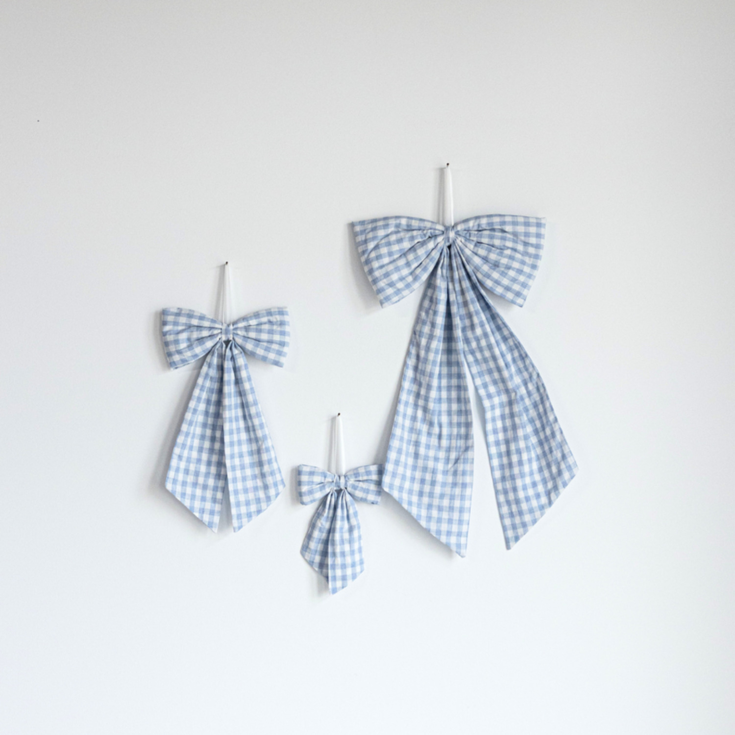 Blue Gingham Fabric Bows