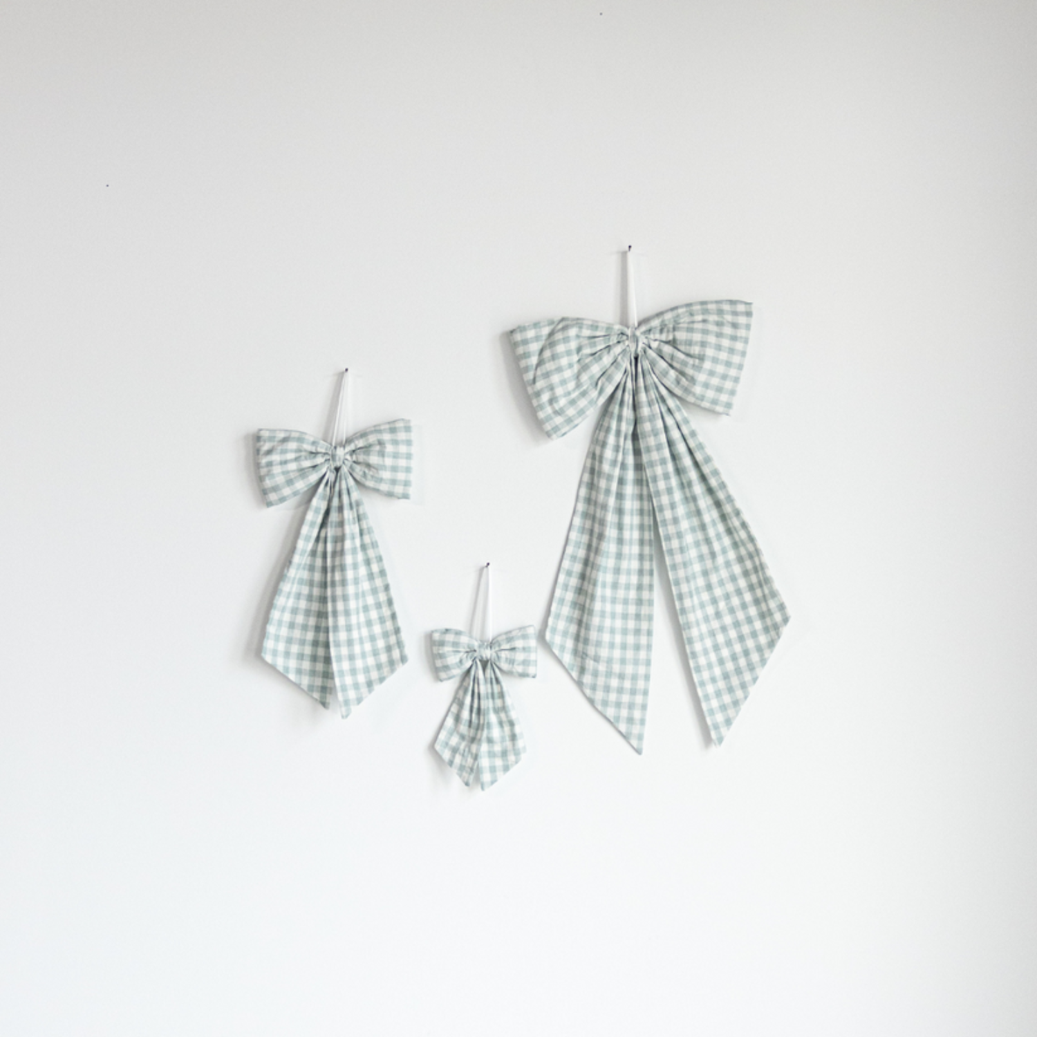 Green Gingham Fabric Bows