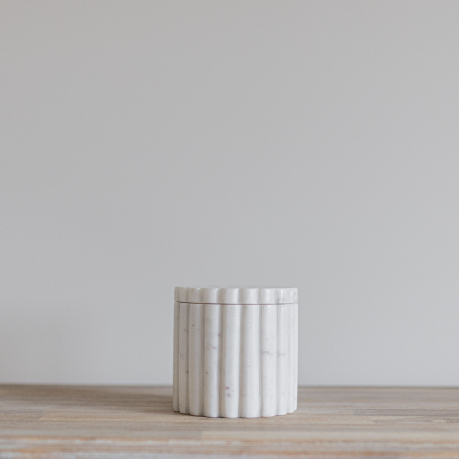 White Marble Fluted Jar