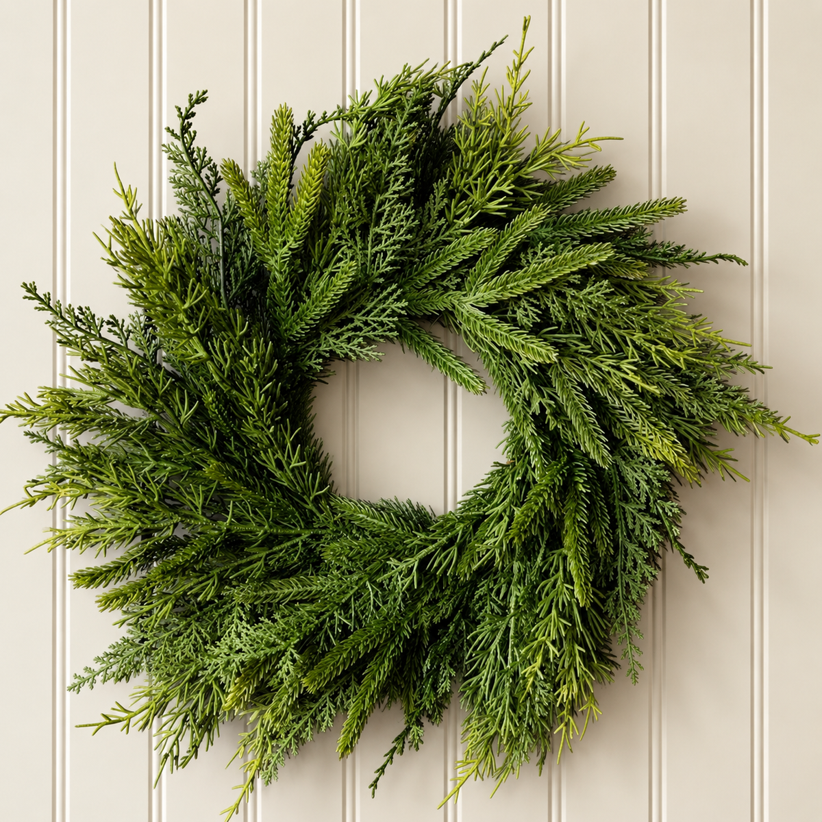 Artificial 14" Real Touch Norfolk Cypress Green Wreath