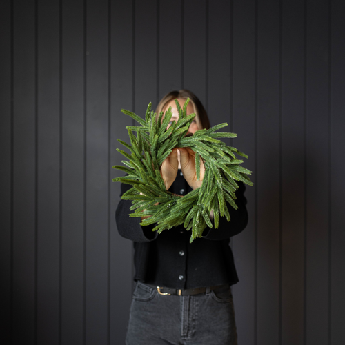 Artificial Norfolk Pine Real Touch 12" Mini Wreath