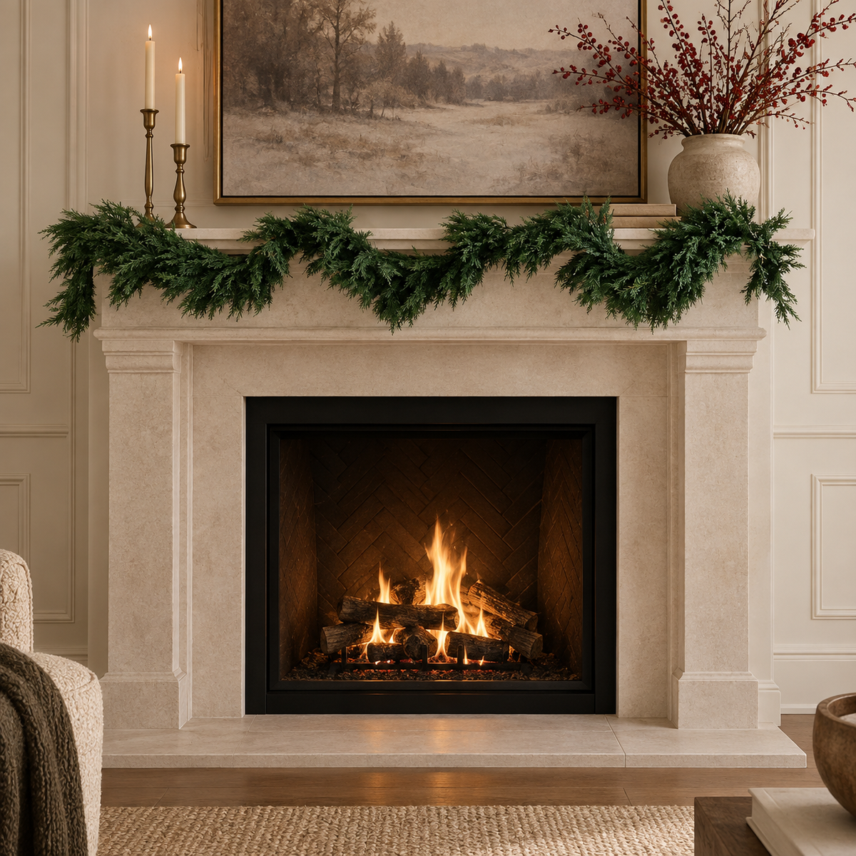 Artificial 9ft Real Touch Cypress Garland