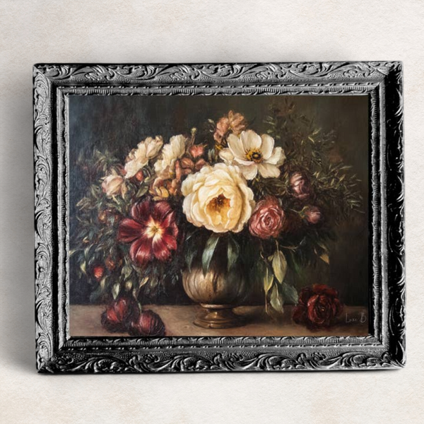 Dark Petal Charm Black Framed Wall Art