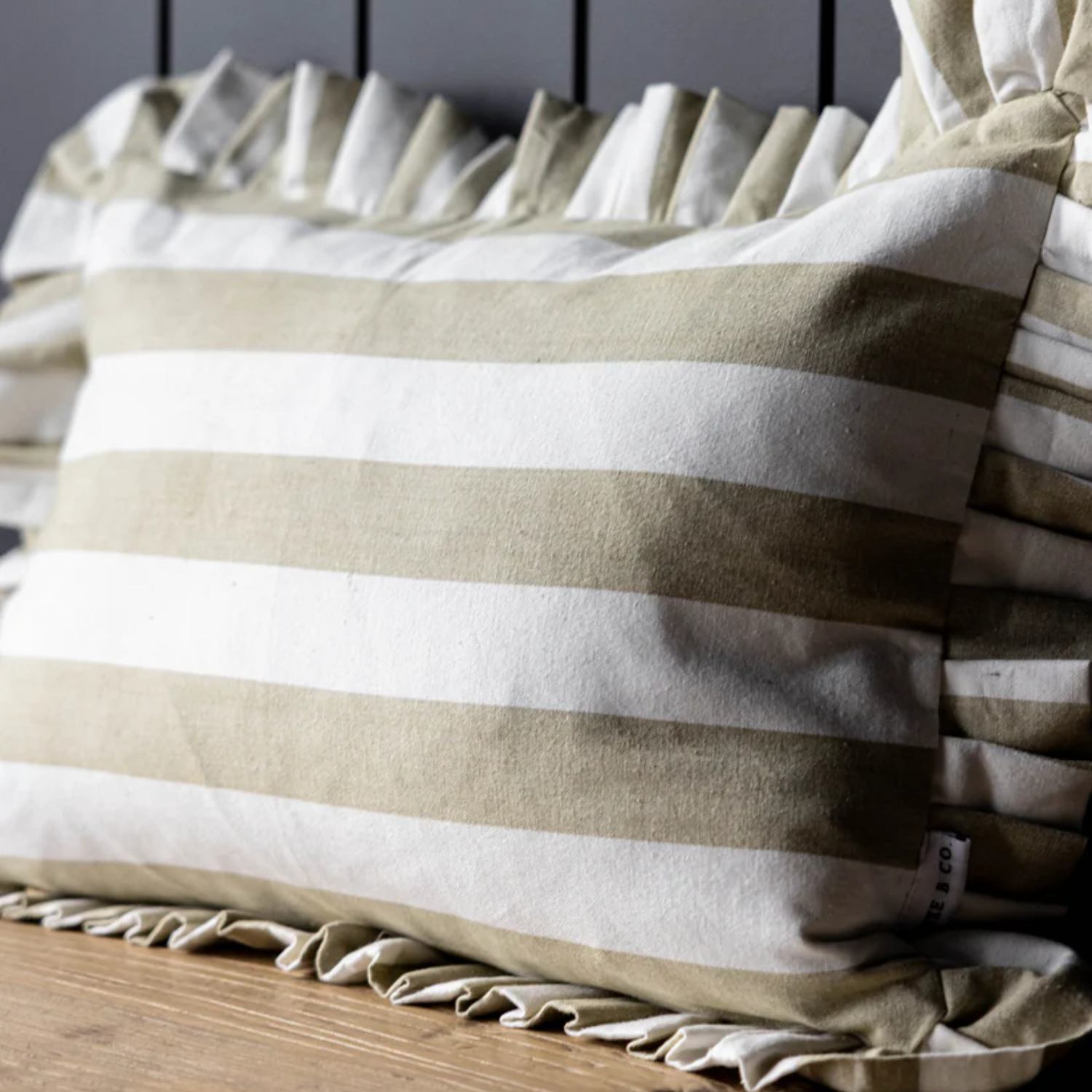 Ruffles Bold Kidney Toss Pillow - Sage