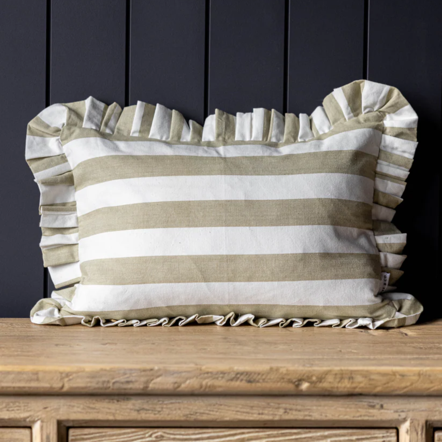 Ruffles Bold Kidney Toss Pillow - Sage