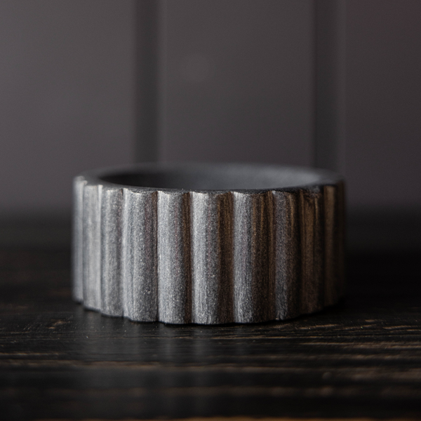 Black Marble Fluted Soap/Dish Brush Holder