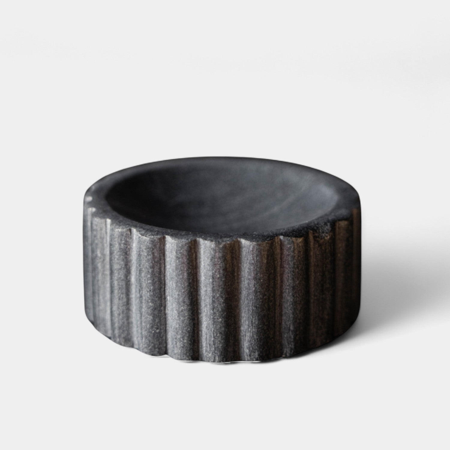 Black Marble Fluted Soap/Dish Brush Holder