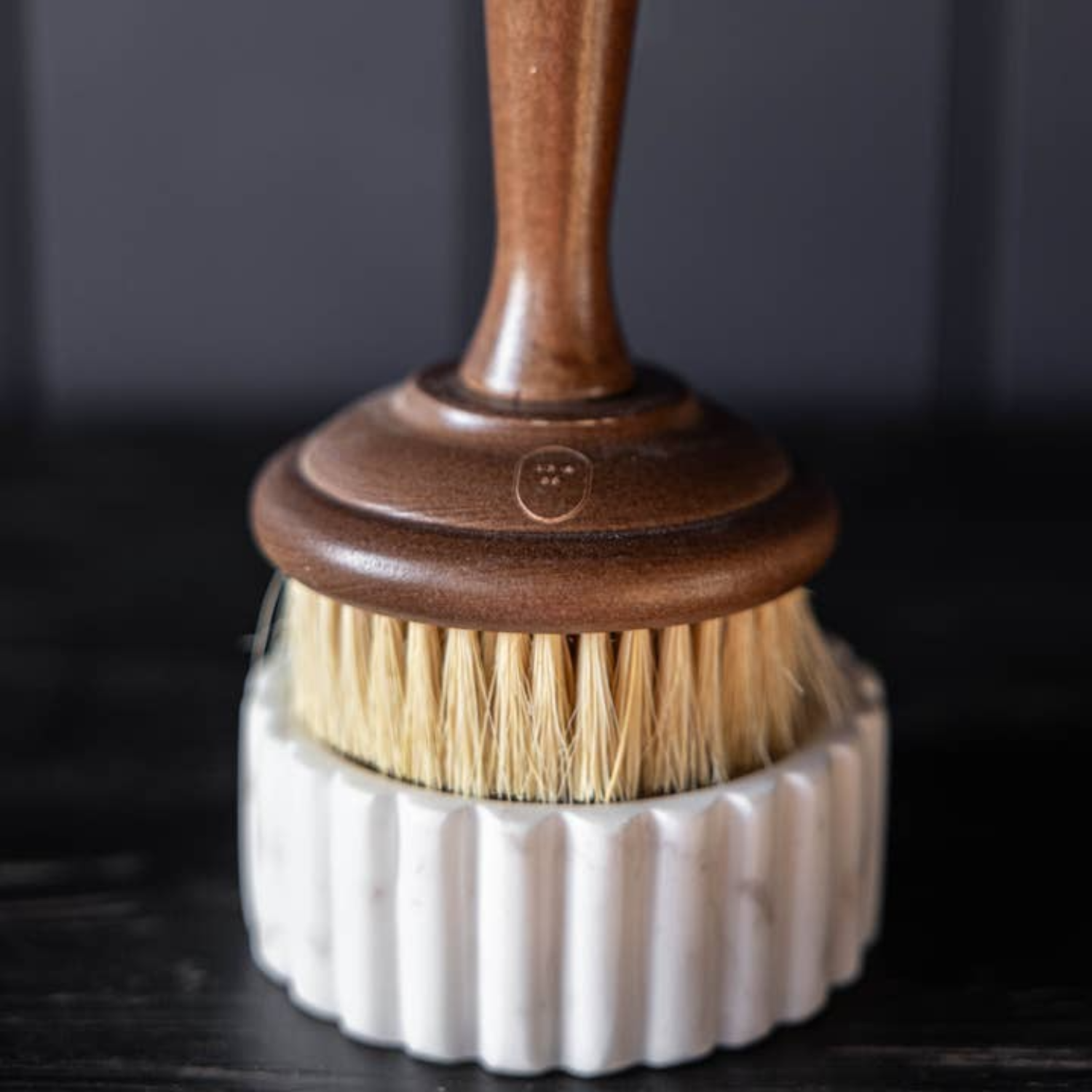 White Marble Fluted Soap/Dish Brush Holder