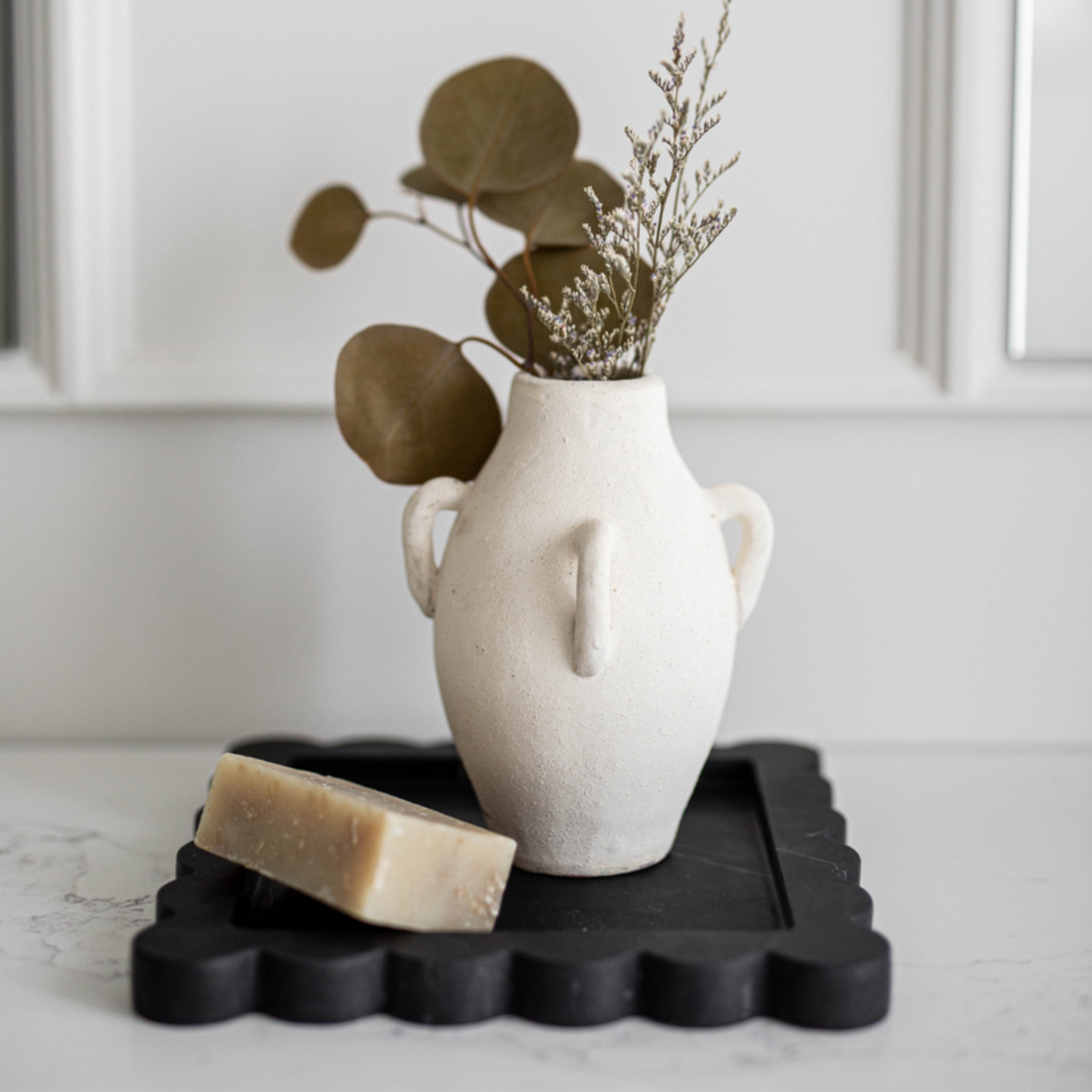 Scalloped Black Tray