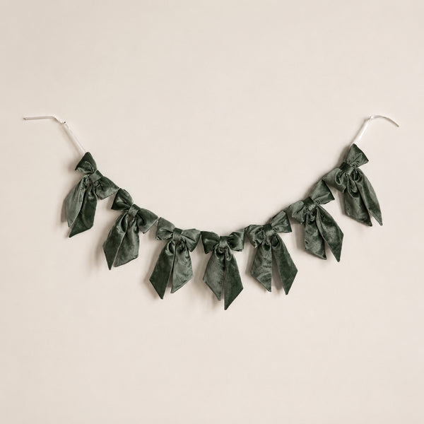 Solstice Sage Velvet Bow Garland