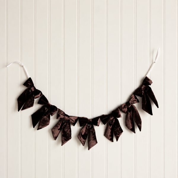 Hot Cocoa Velvet Bow Garland