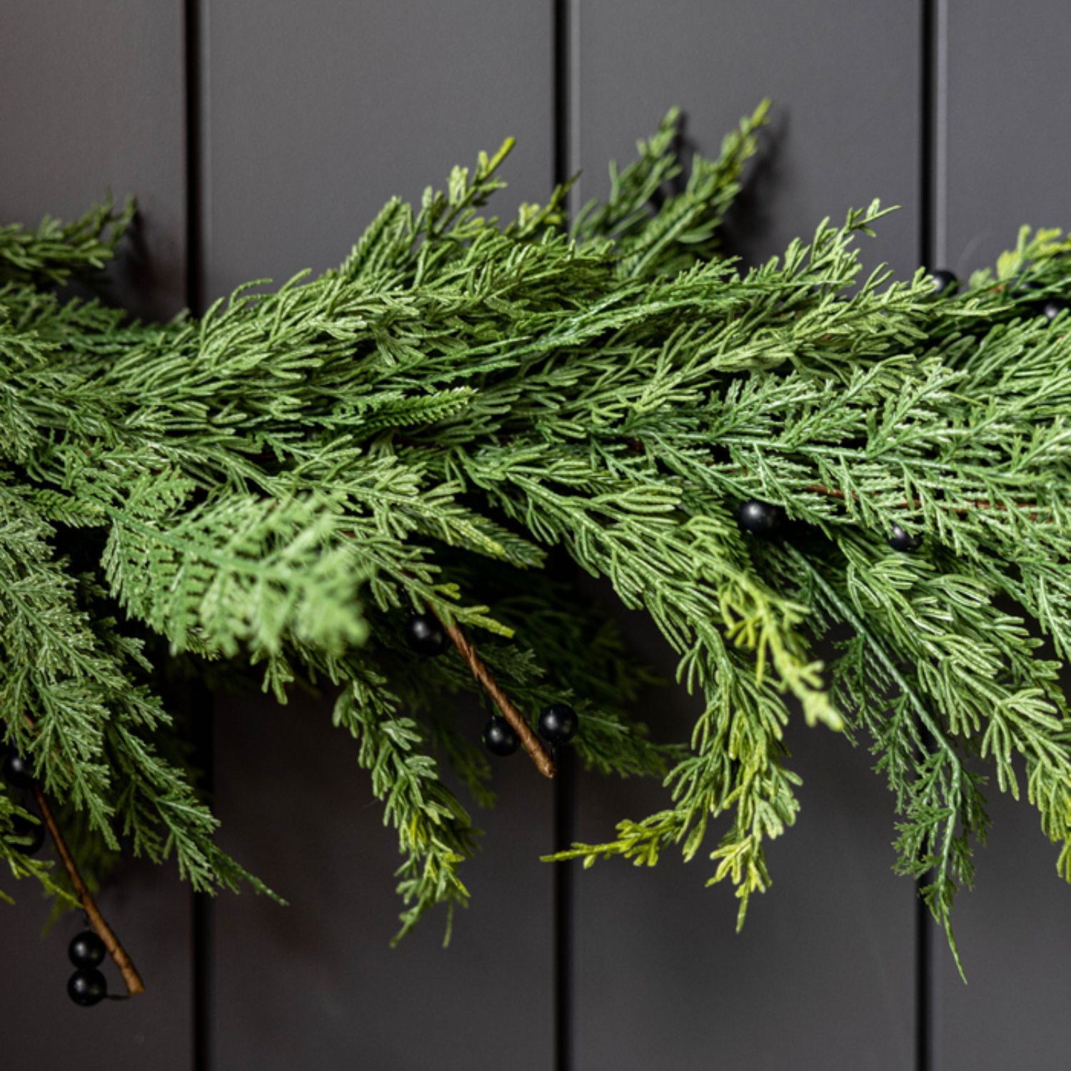 Artificial 15ft Real Touch Norfolk Cypress & Berry Garland