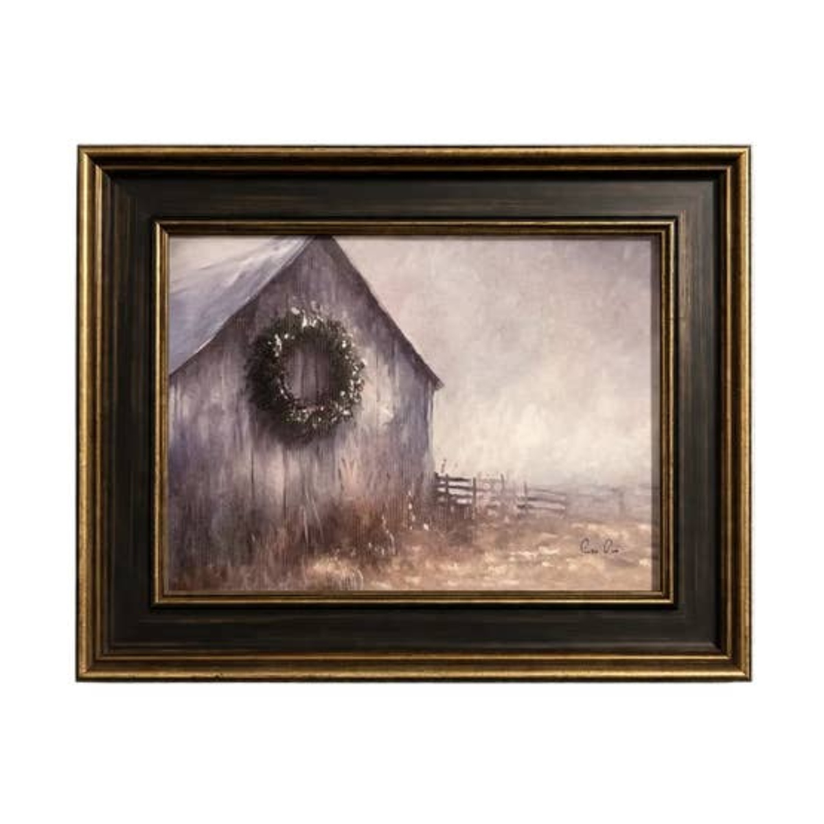 Countryside Christmas Barn Framed Wall Art