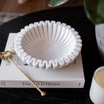 Scalloped White Marble Bowl