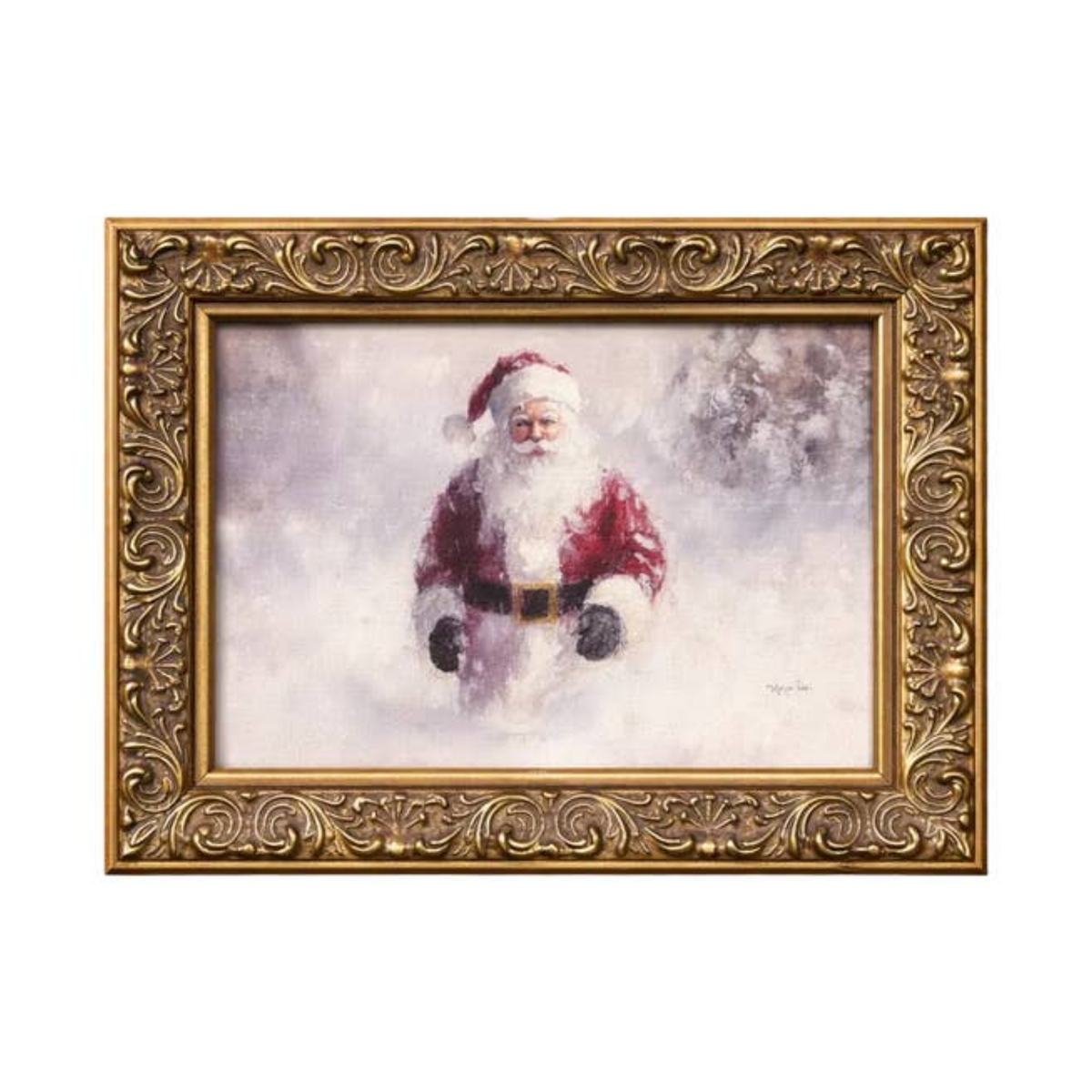 Pere Noel Antique Brass Framed Wall Art