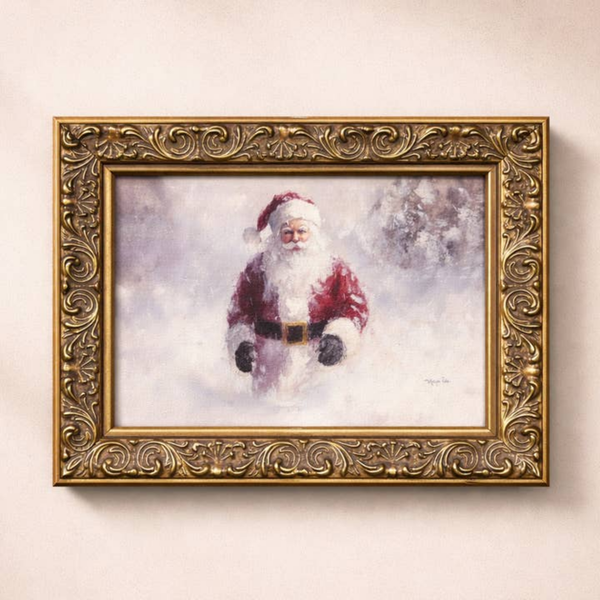 Pere Noel Antique Brass Framed Wall Art