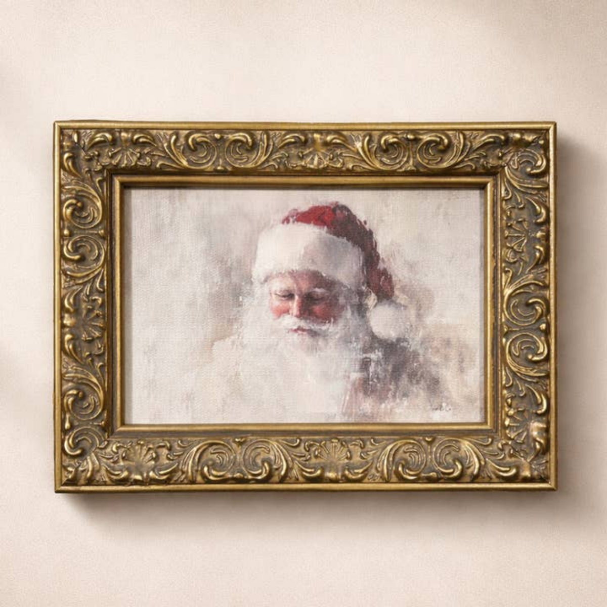 Still Life St Nick Antique Brass Framed Wall Art