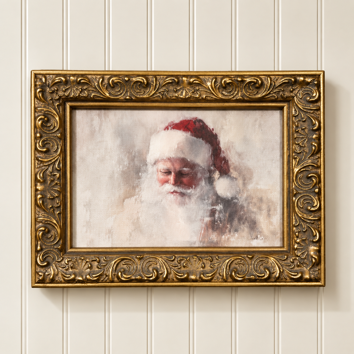 Still Life St Nick Antique Brass Framed Wall Art