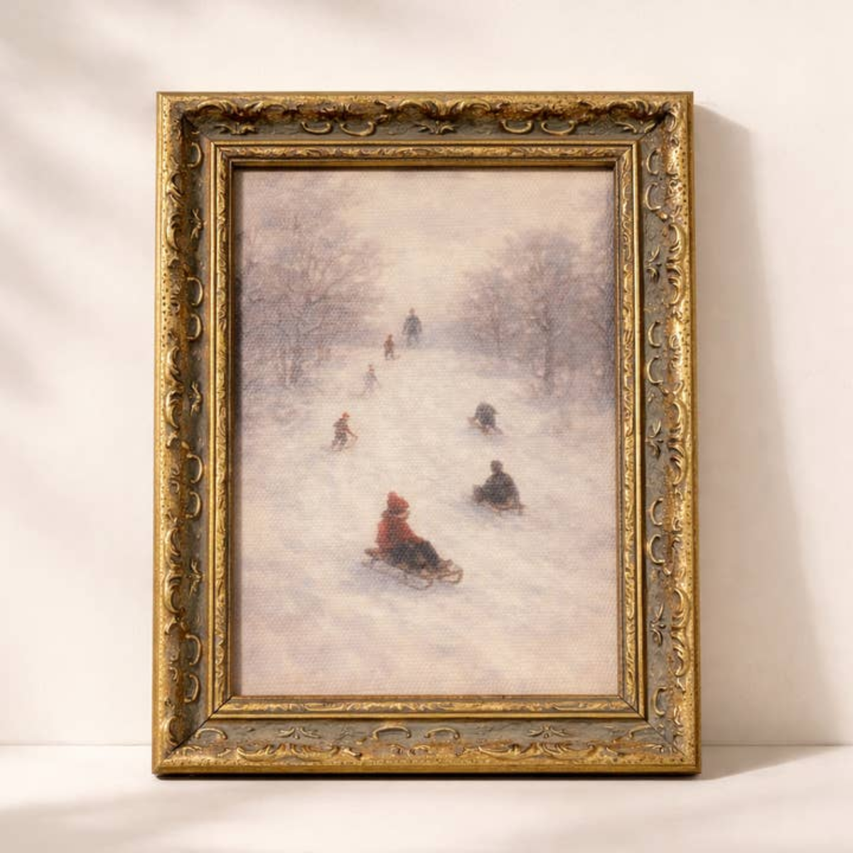 Snow Day Riders Framed Wall Art