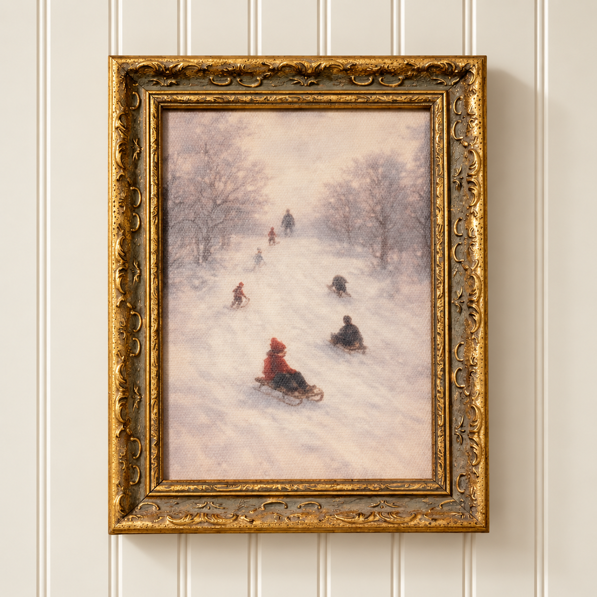 Snow Day Riders Framed Wall Art