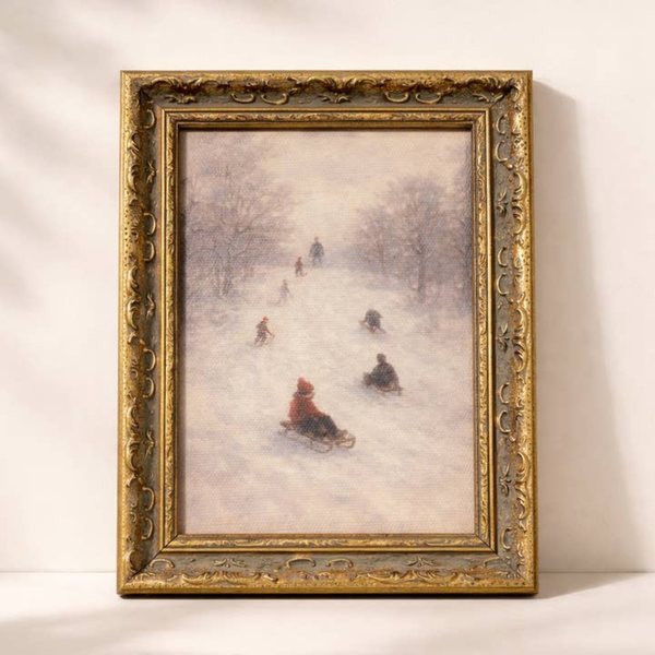 Snow Day Riders Framed Wall Art