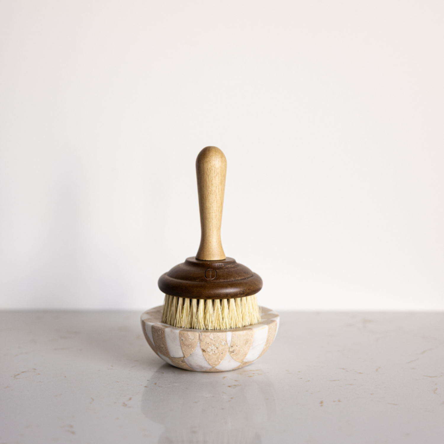 Checkered Travertine Marble Soap Dish