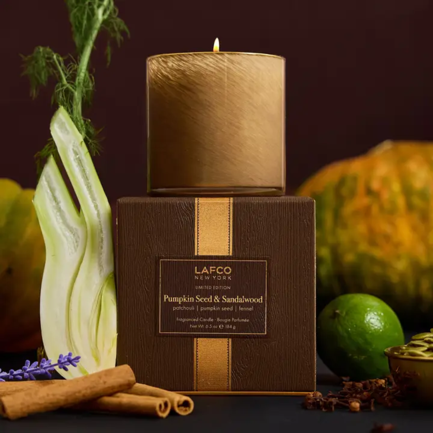 Hand-Blown Glass Candle - Pumpkin Seed 6.5oz