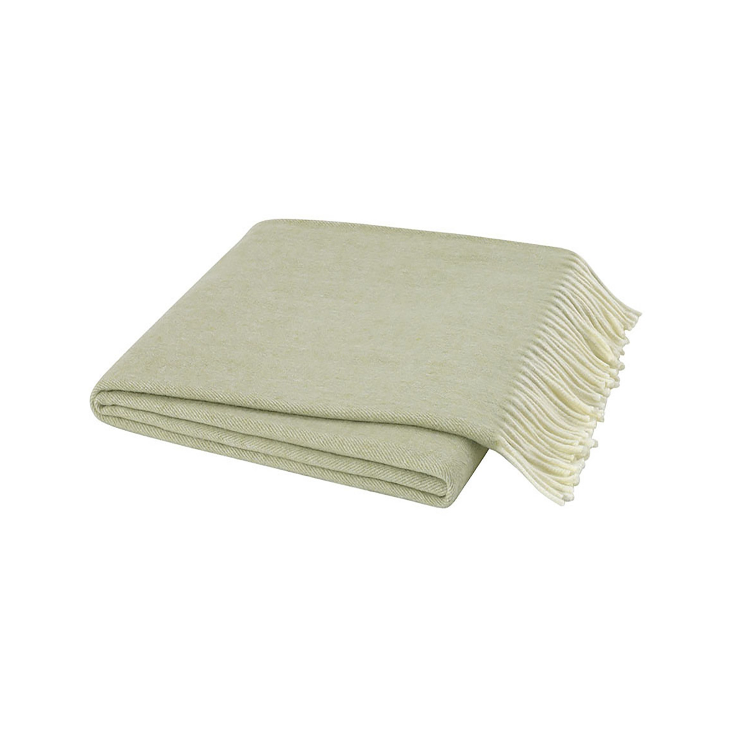 Italian Herringbone Fringe White Sage Throw Blanket