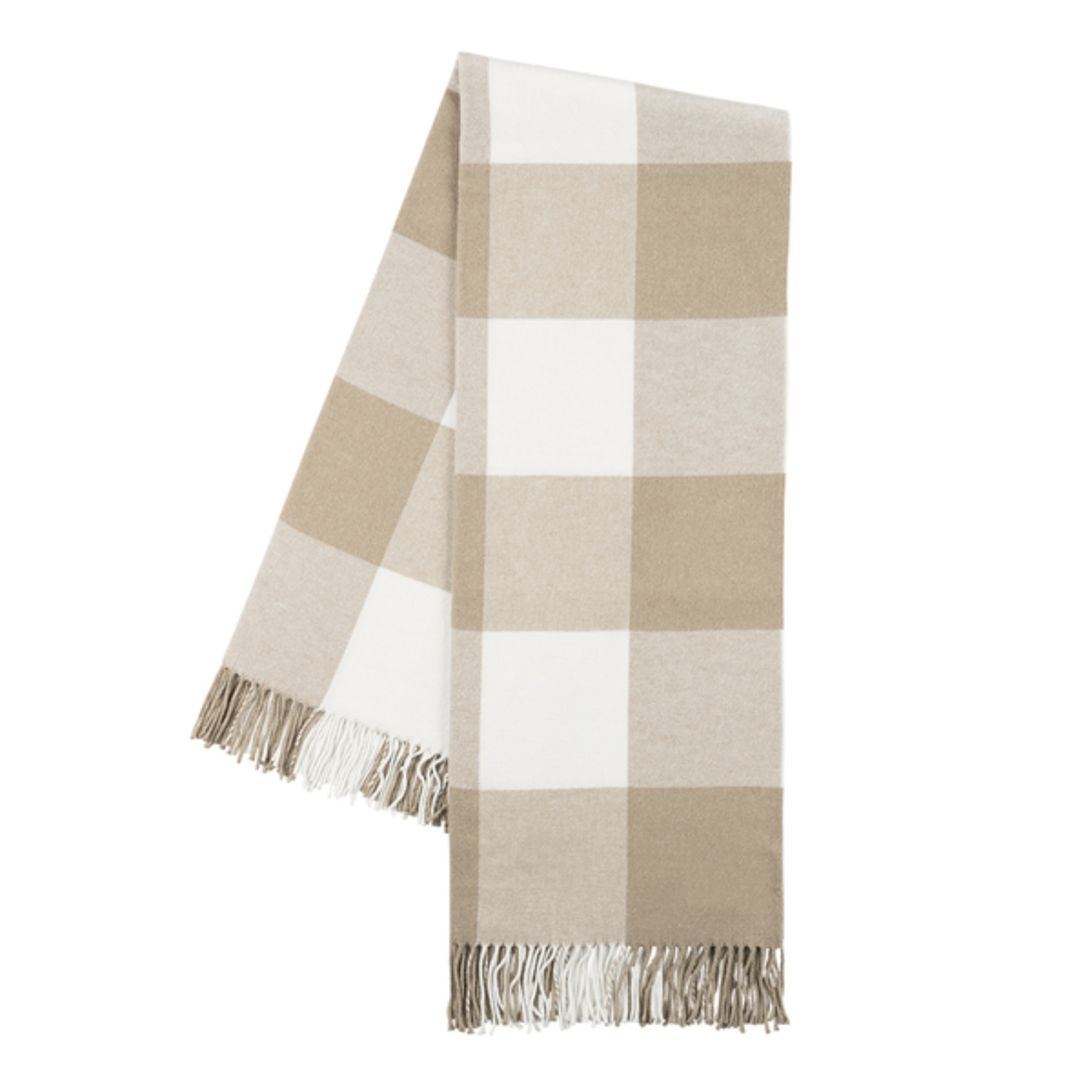 Buffalo Check Fringe Throw Blanket -  Dune