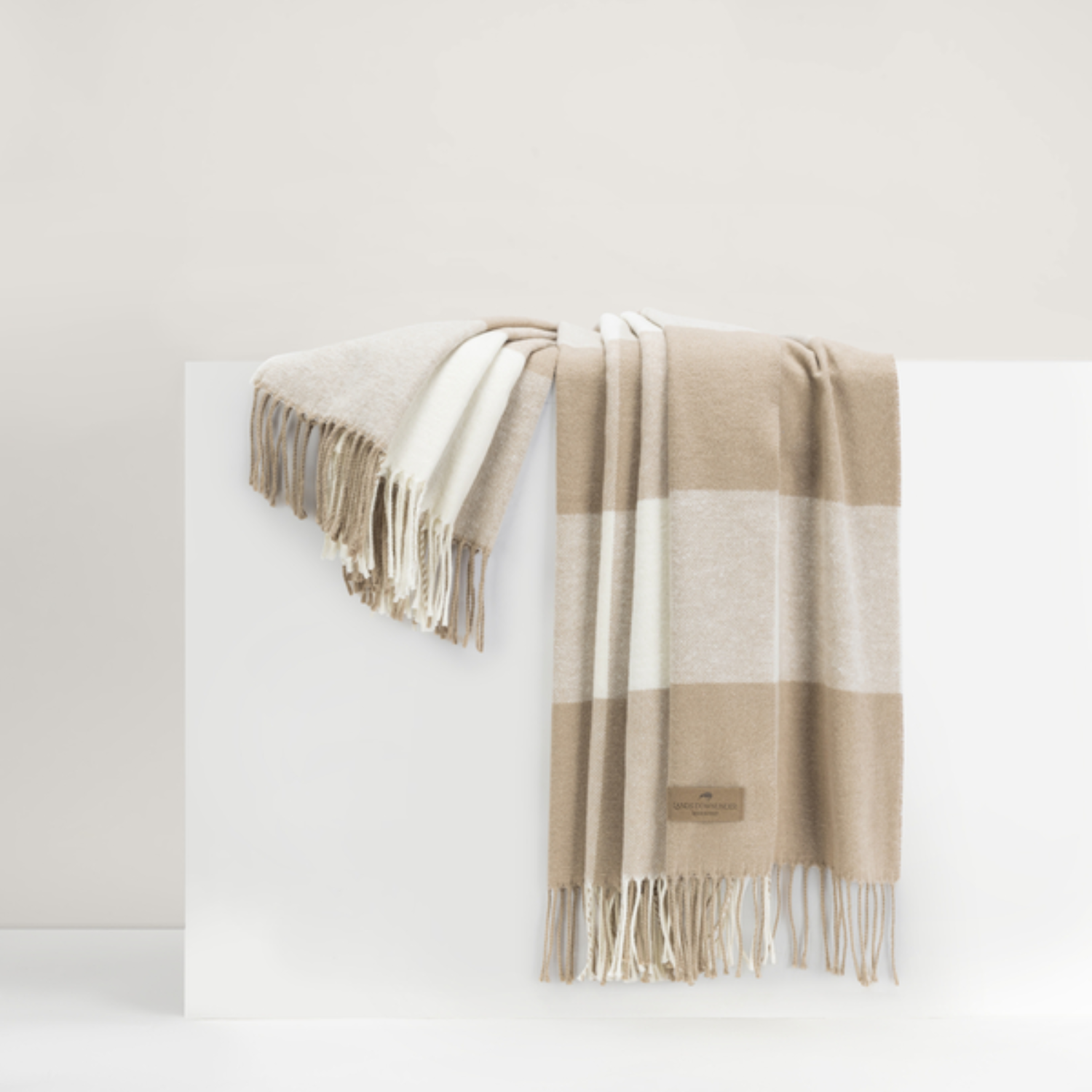 Buffalo Check Fringe Throw Blanket -  Dune