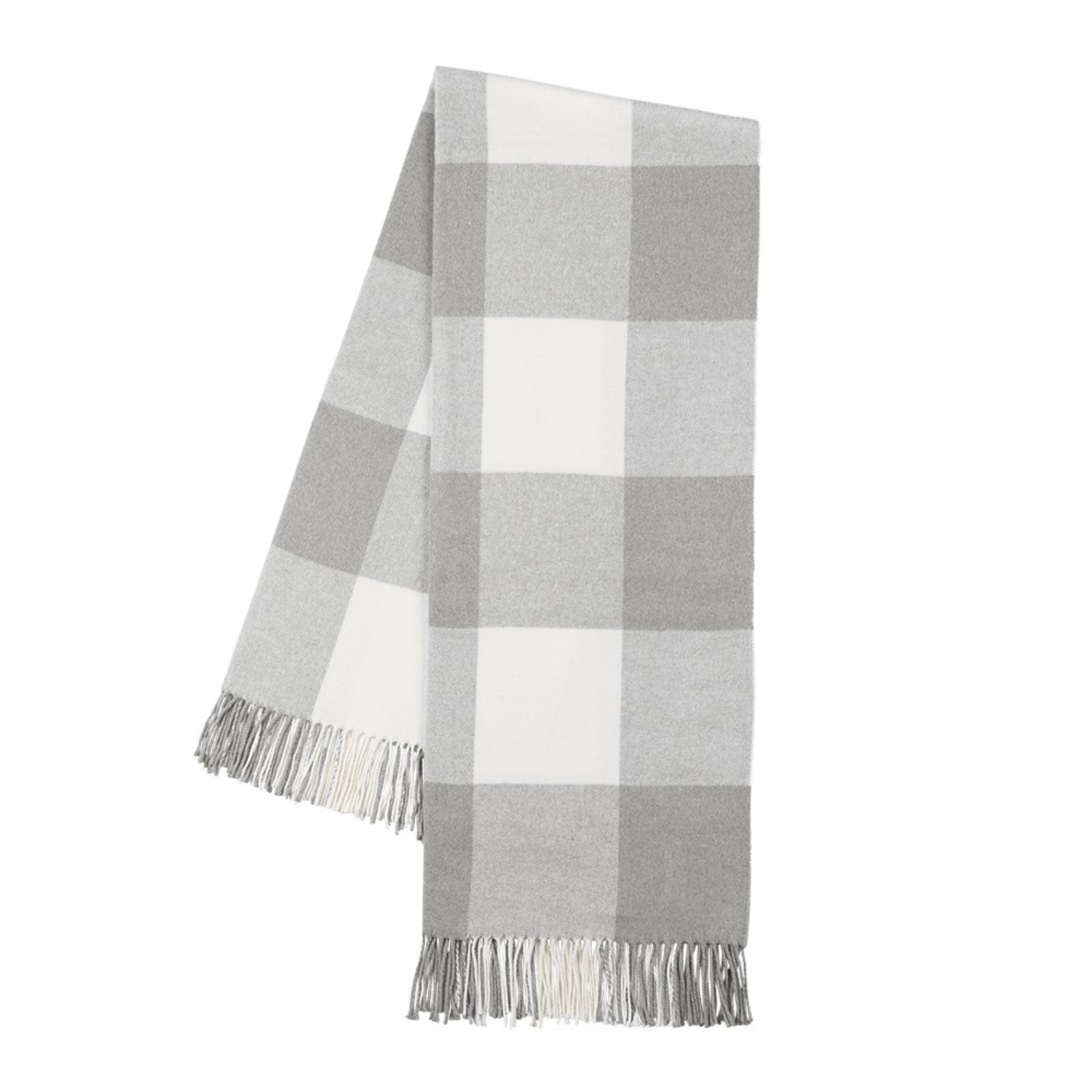 Buffalo Check Fringe Grey Throw Blanket