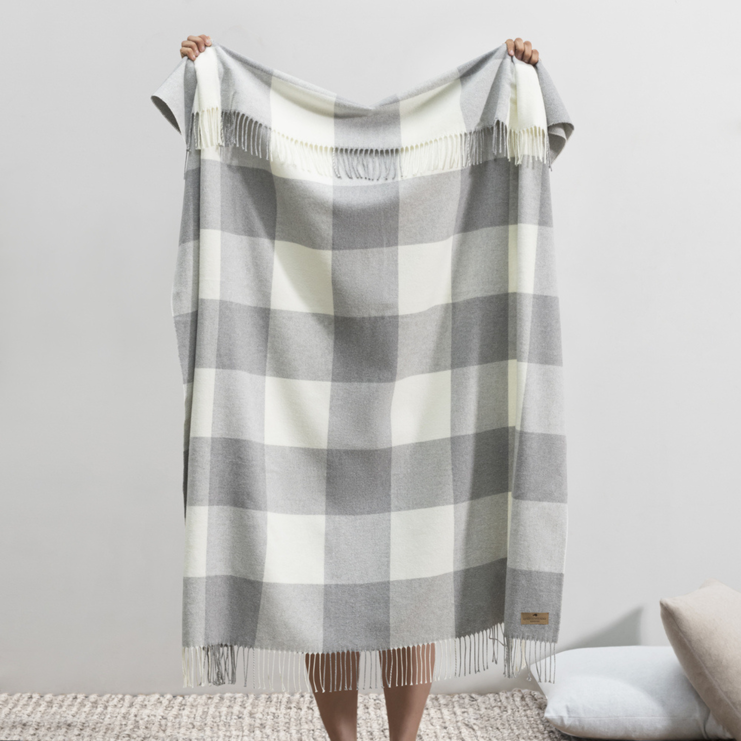 Buffalo Check Fringe Grey Throw Blanket