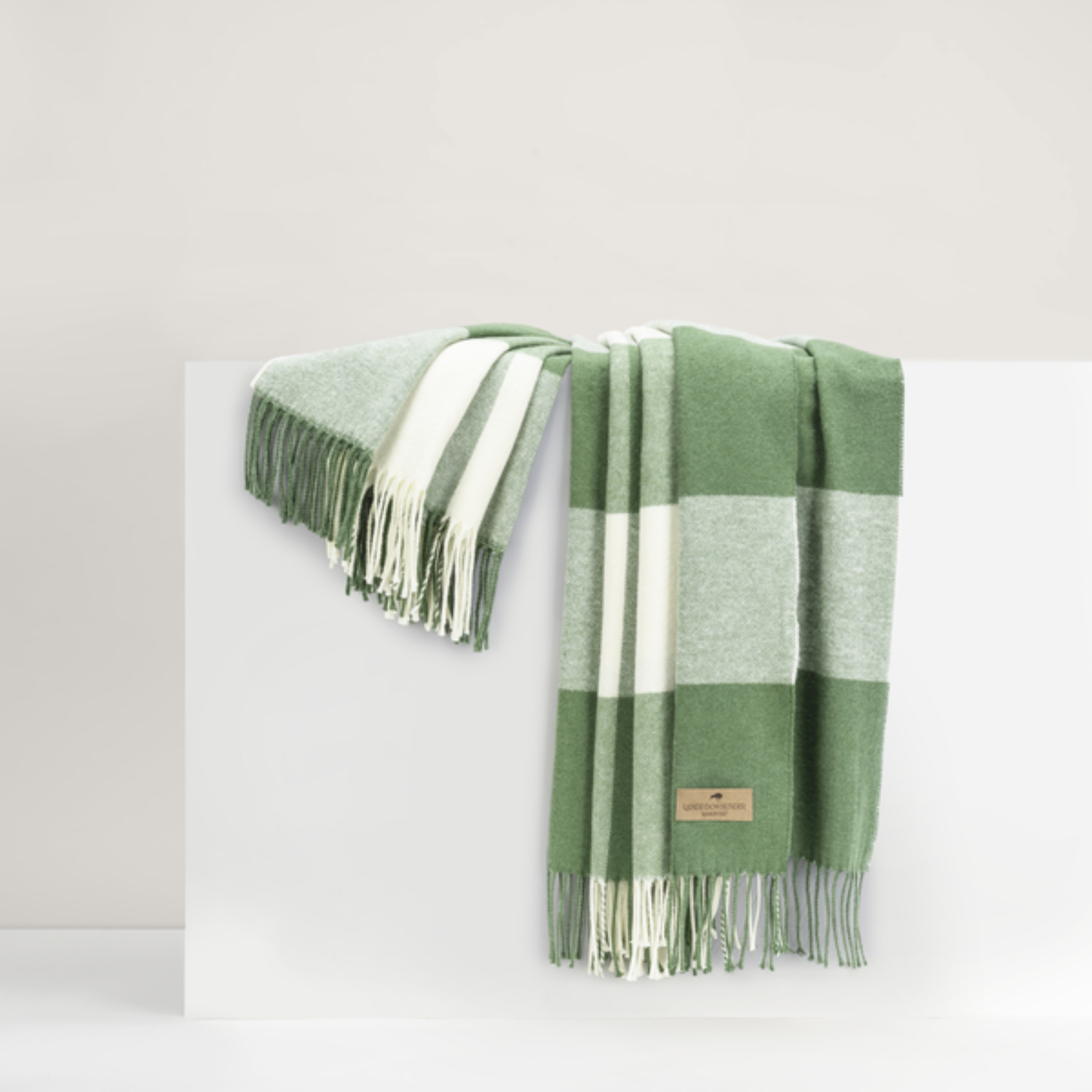Buffalo Check Fringe Throw Blanket - Olive