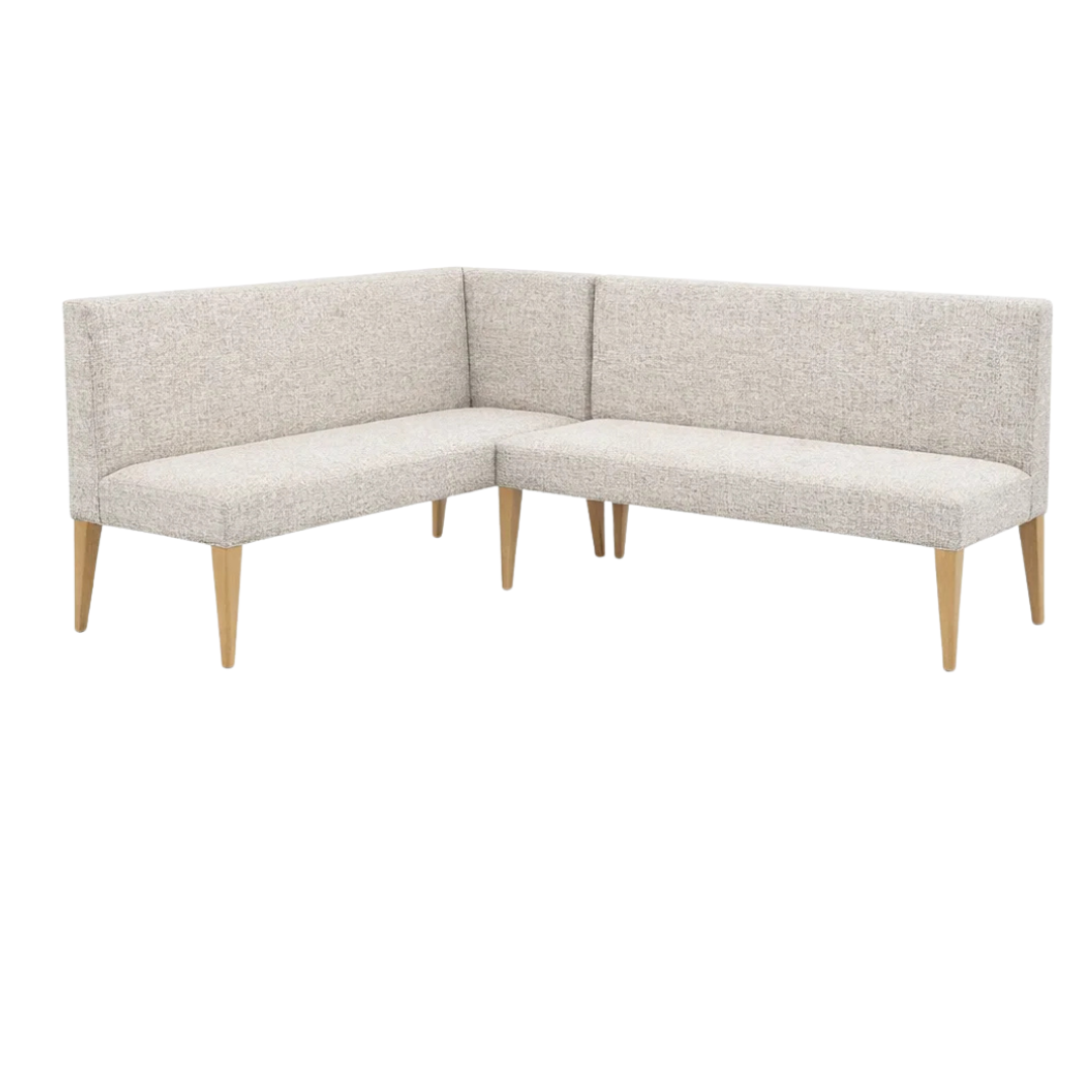 Classic L-Shape Dining Banquette Bench - Crypton® Apollo Mist
