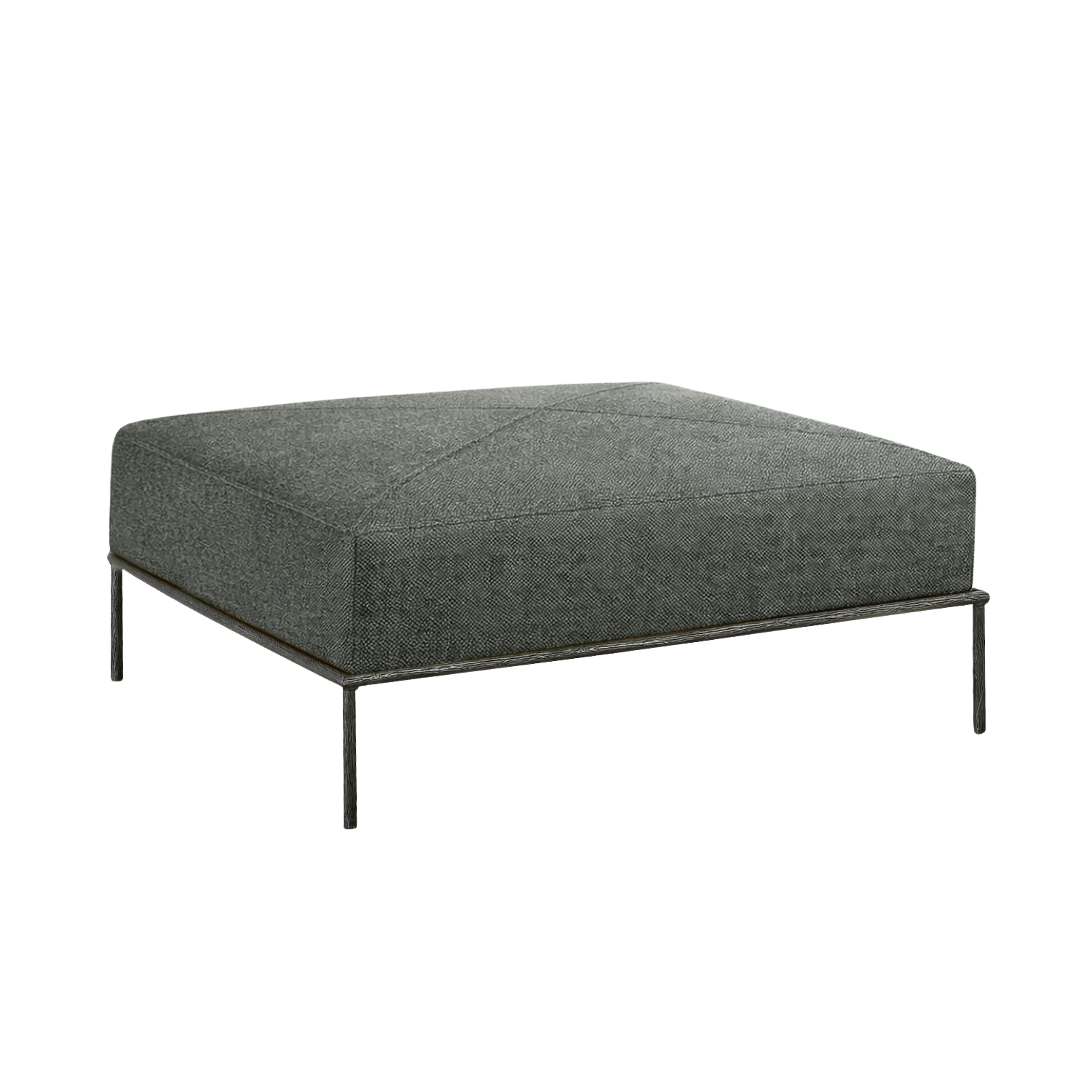 York 42" Square Ottoman - Crypton® Laguna Coal