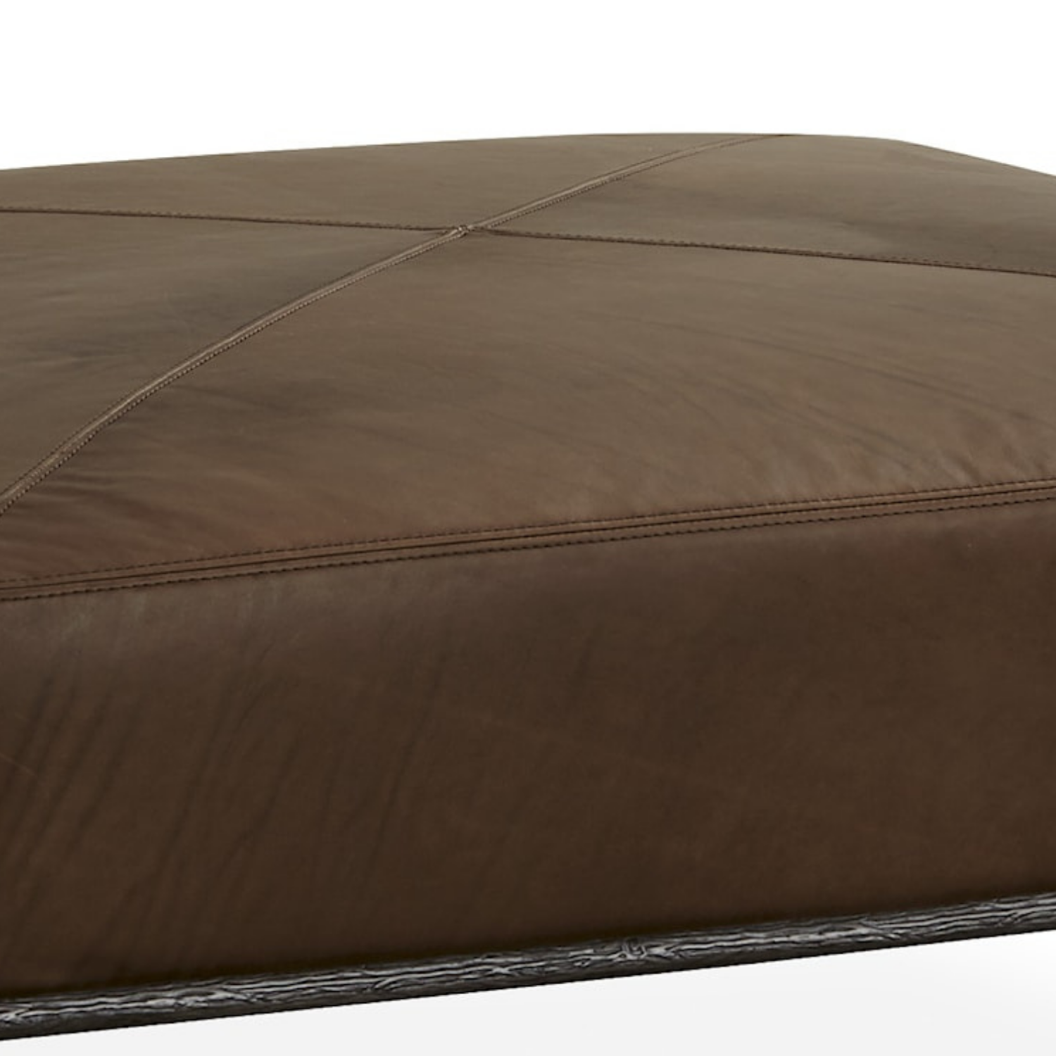 York 42" Square Ottoman - Stadler Toffee Leather