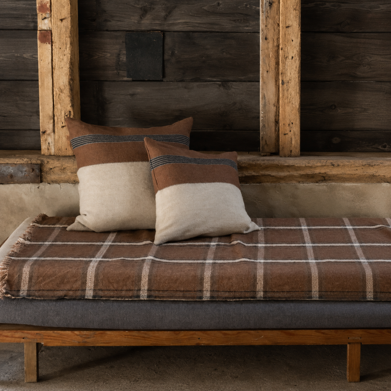 Homestead 20" Linen/Wool Blend Toss Pillow - Sienna Brown
