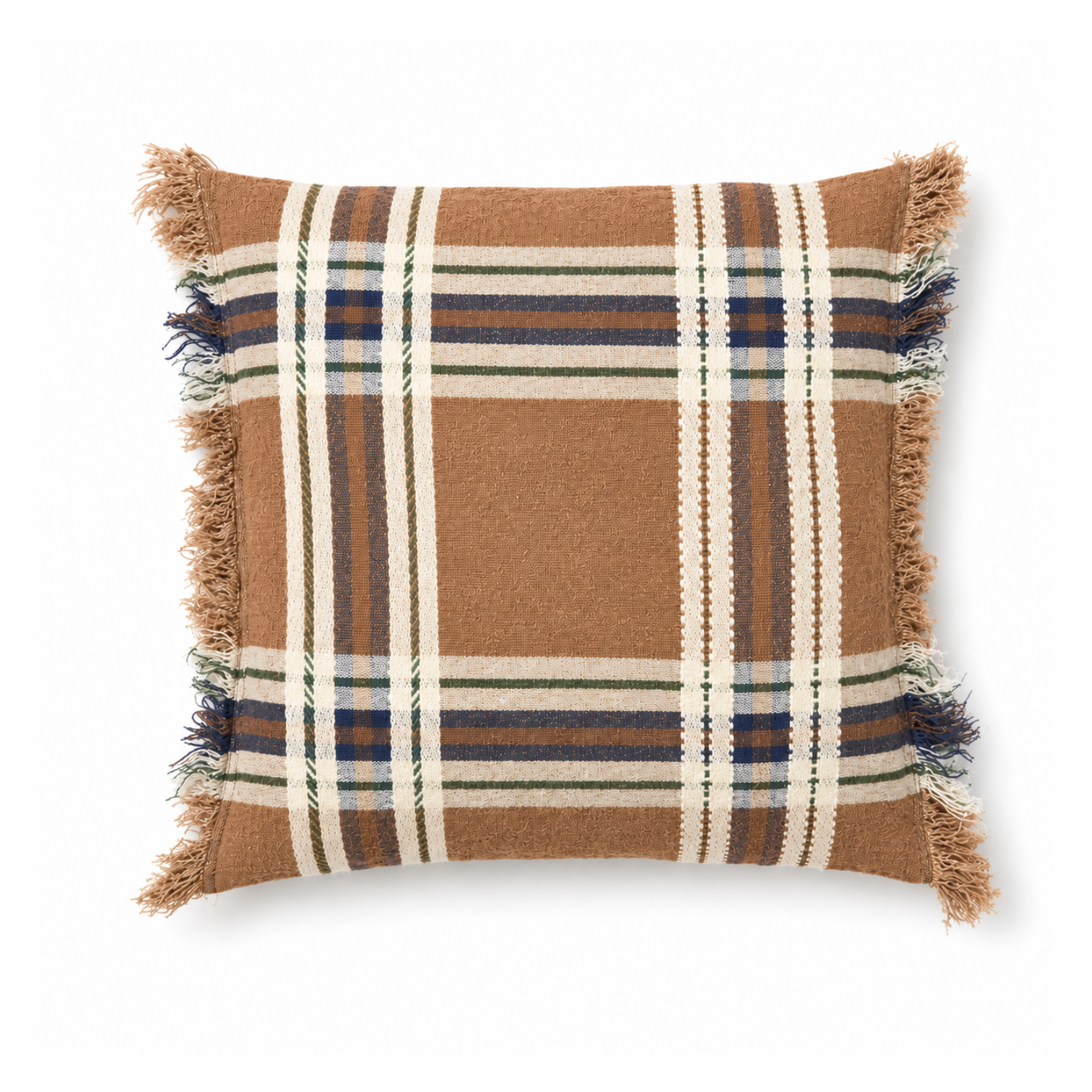 Homestead 25" Linen/Wool Blend Toss Pillow - Sable Check