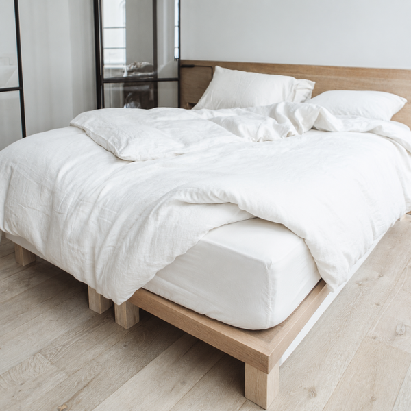 Madison Linen Fitted Bottom Sheet - Oyster