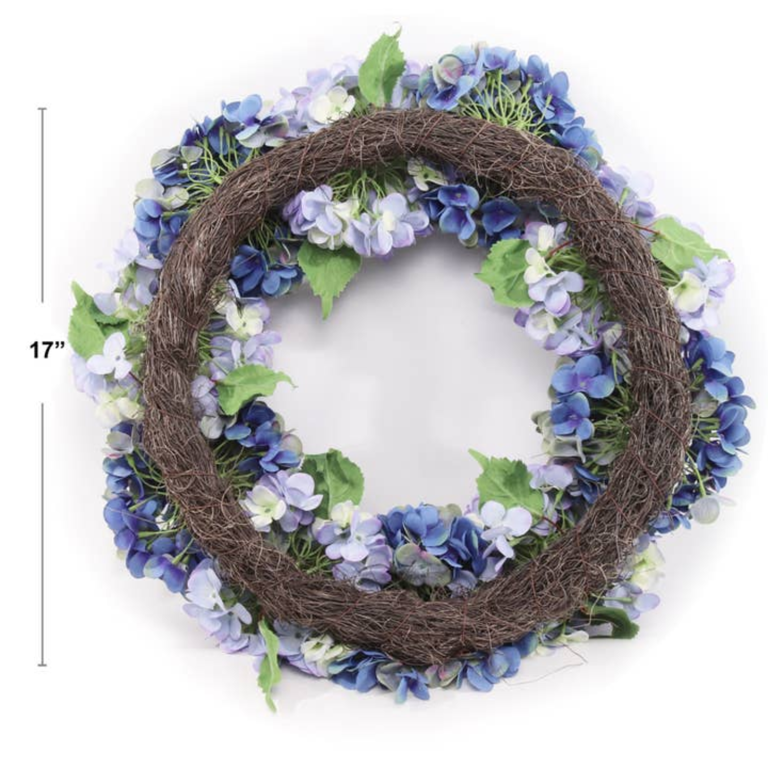 Artificial Hydrangea 24" Wreath - Midnight Blue