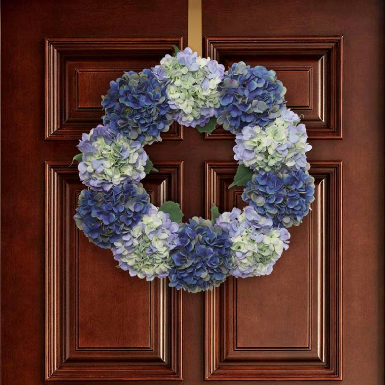 Artificial Hydrangea 24" Wreath - Midnight Blue