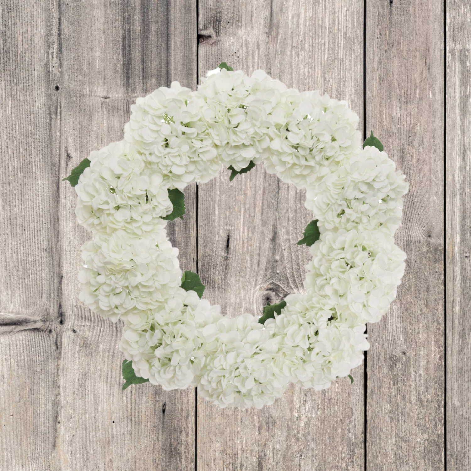 Artificial White Hydrangea Wreath